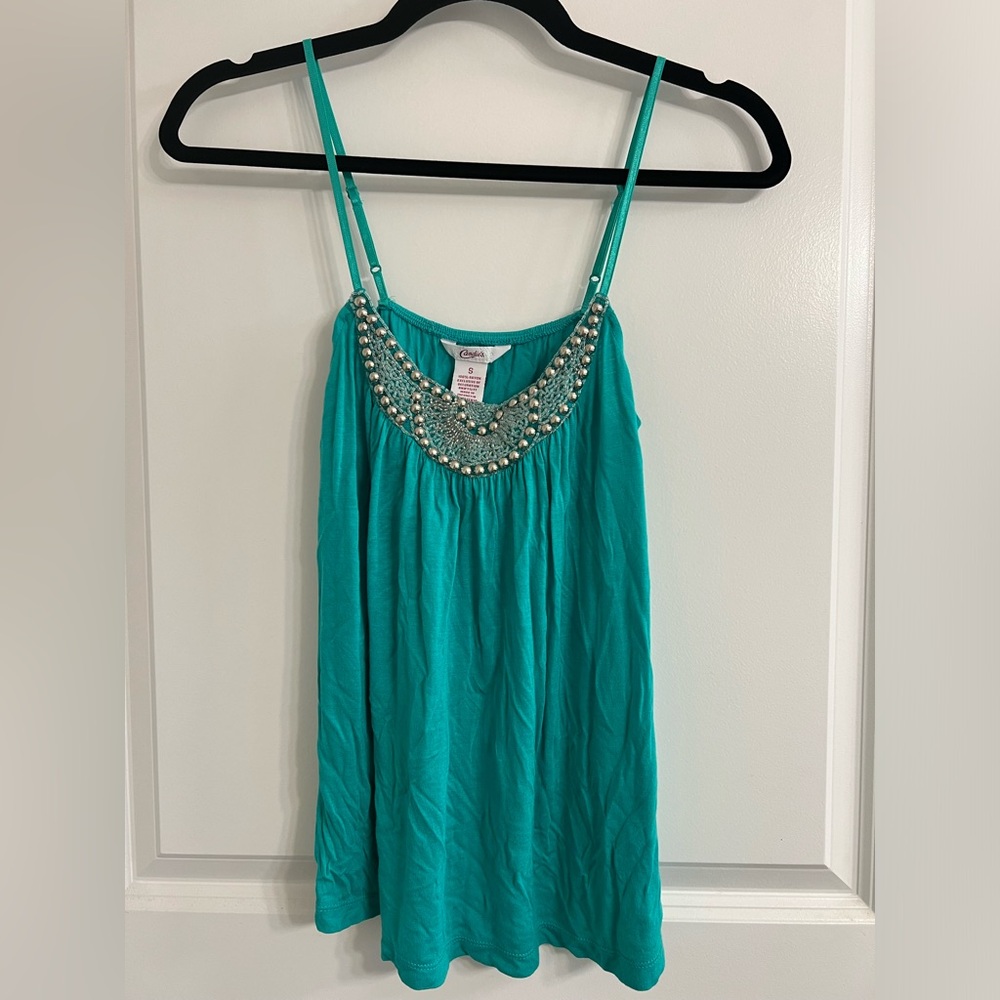 Cute Teal Embellished Candie’s Tank Top S